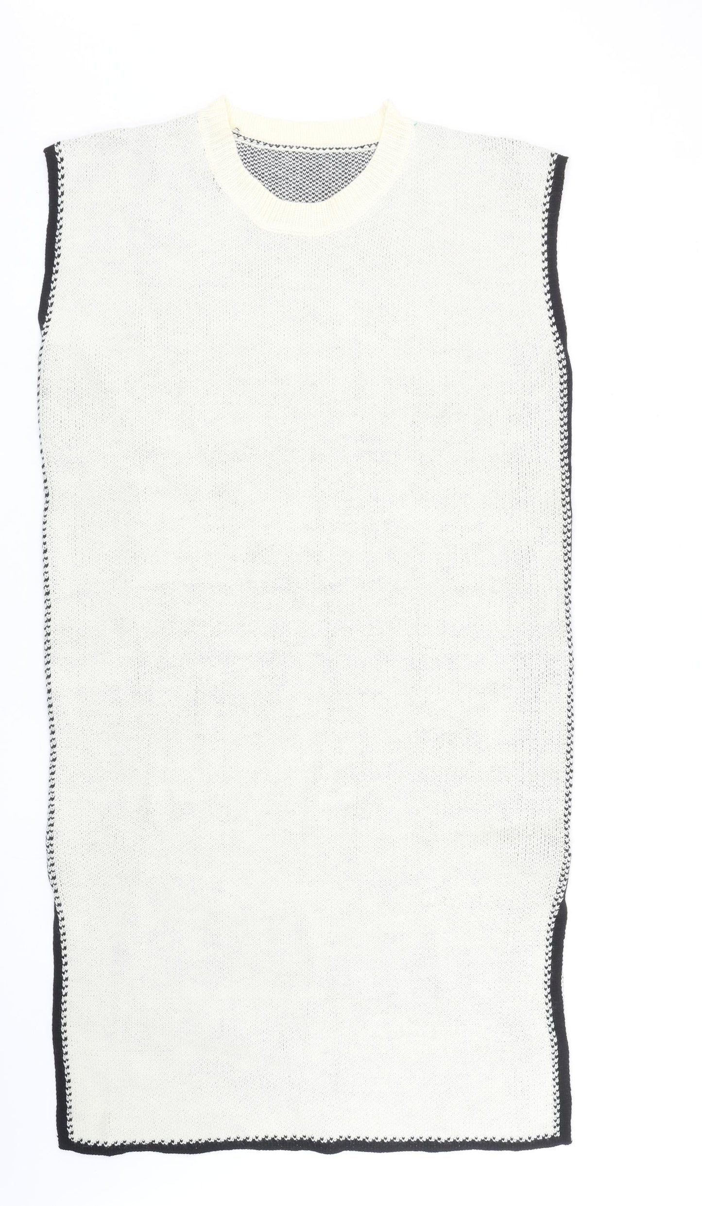 SheIn Womens Ivory Acrylic Jumper Dress Size S Round Neck Pullover