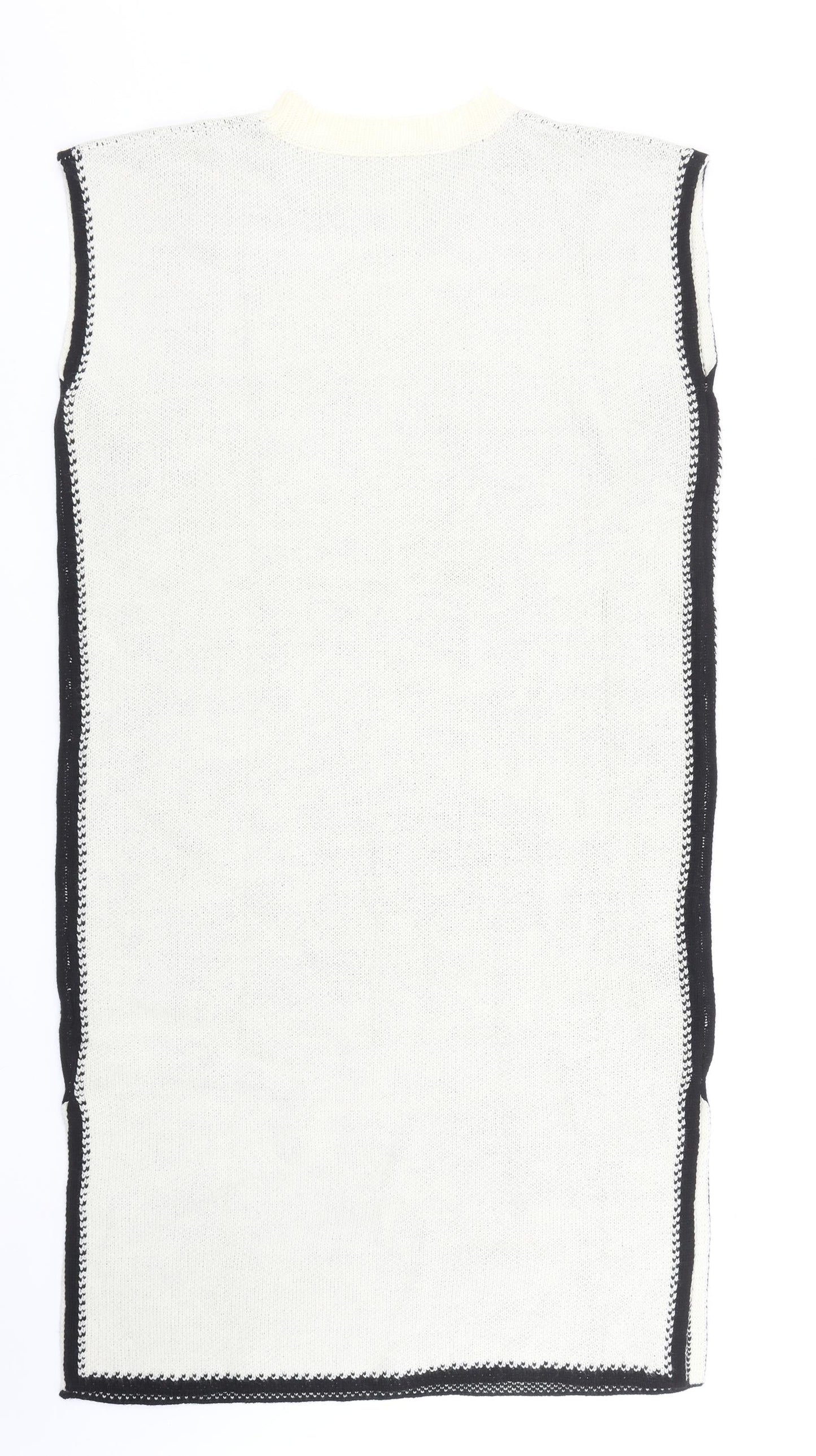 SheIn Womens Ivory Acrylic Jumper Dress Size S Round Neck Pullover