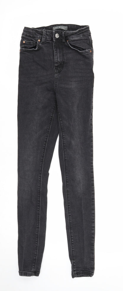 Denim & Co. Womens Black Cotton Skinny Jeans Size 6 Regular Zip