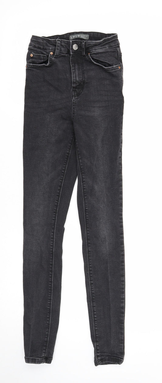 Denim & Co. Womens Black Cotton Skinny Jeans Size 6 Regular Zip