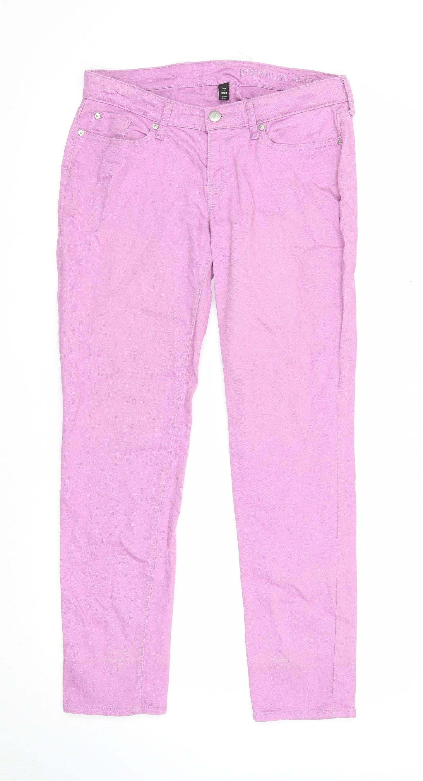 Gap Womens Purple Cotton Straight Jeans Size 6 Regular Zip