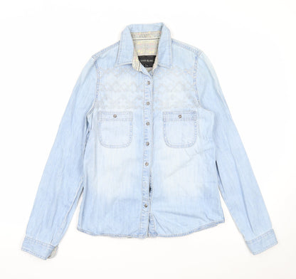 Womens UK Size 6 River Island Blue Basic Button-Up