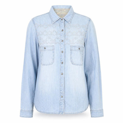 Womens UK Size 6 River Island Blue Basic Button-Up