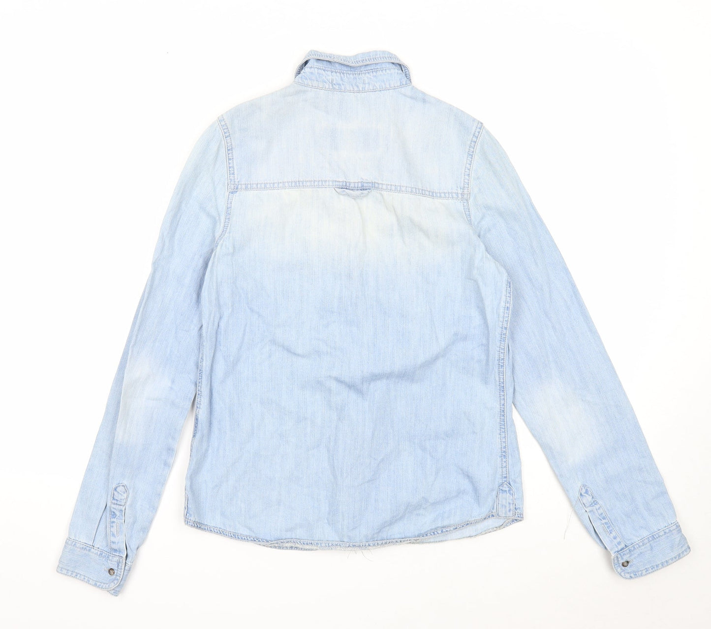 Womens UK Size 6 River Island Blue Basic Button-Up