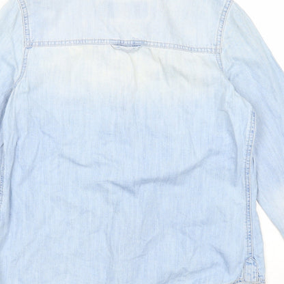 Womens UK Size 6 River Island Blue Basic Button-Up