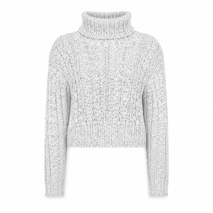 Q10 Collection Womens White Roll Neck Acrylic Pullover Jumper Size M
