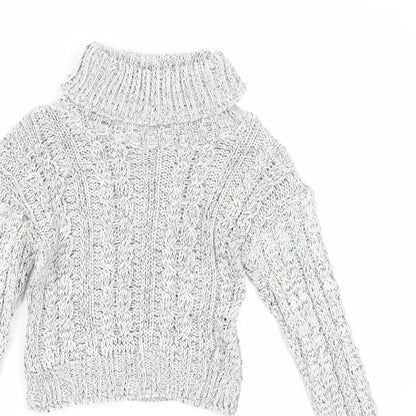Q10 Collection Womens White Roll Neck Acrylic Pullover Jumper Size M