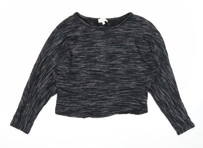 Apricot Womens Black Round Neck Cotton Pullover Jumper Size 12