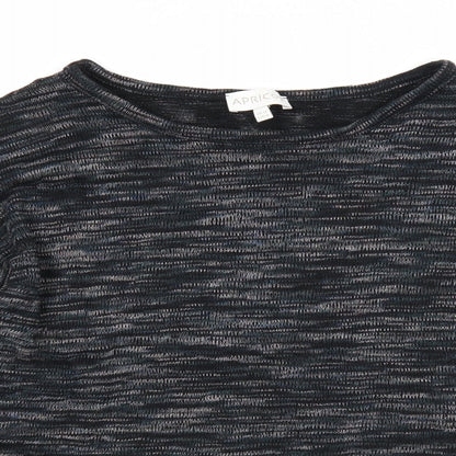 Apricot Womens Black Round Neck Cotton Pullover Jumper Size 12