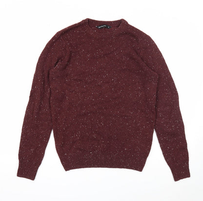 Cedar Wood State Mens Purple Round Neck Acrylic Pullover Jumper Size S Long Sleeve