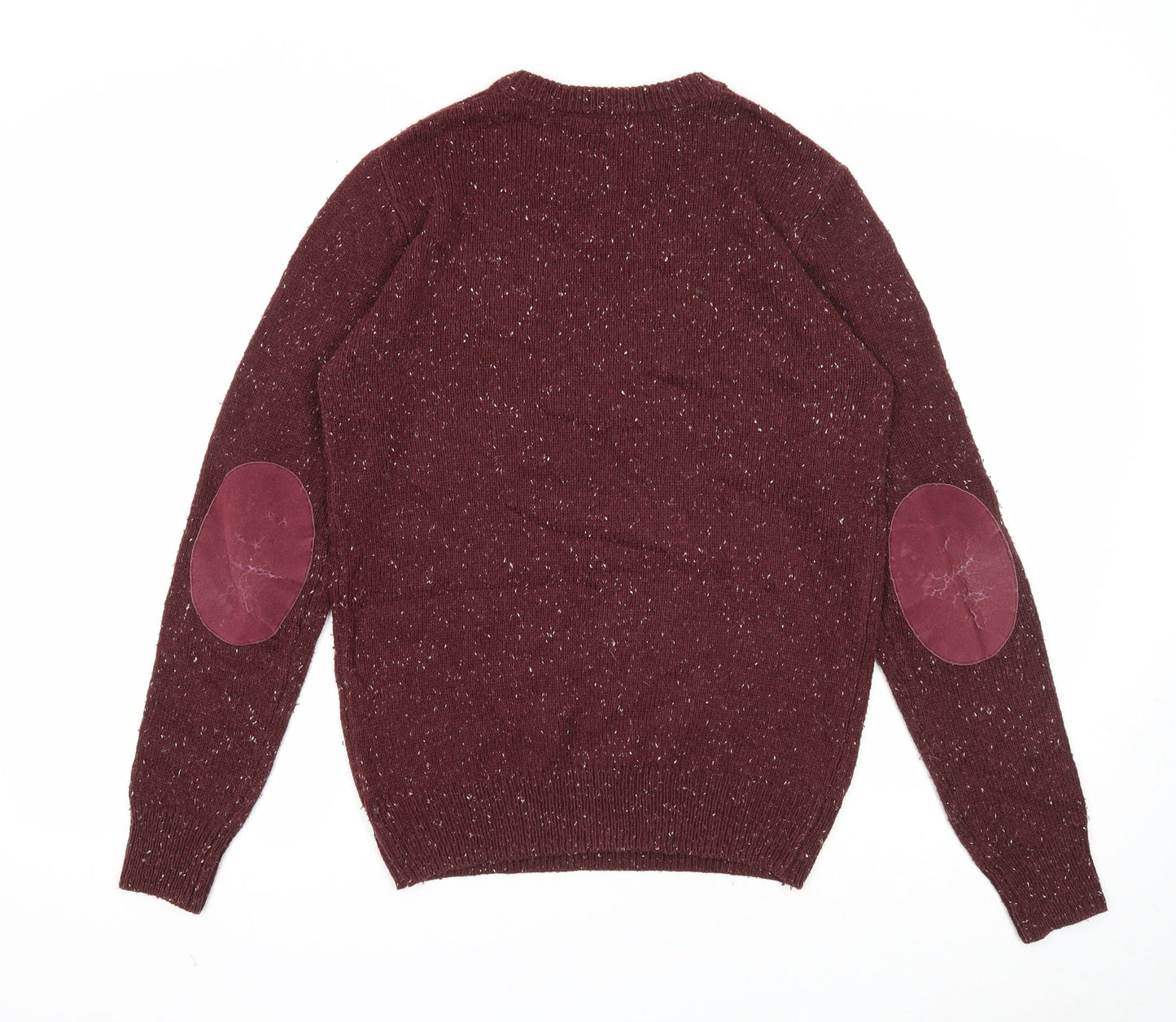 Cedar Wood State Mens Purple Round Neck Acrylic Pullover Jumper Size S Long Sleeve