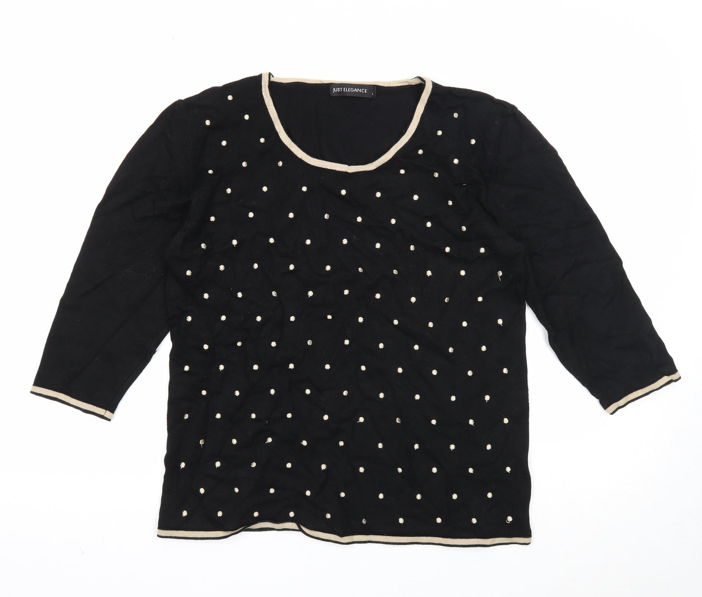 Womens UK Size L Just Elegance Black Pullover Jumper