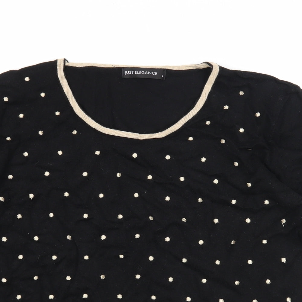Womens UK Size L Just Elegance Black Pullover Jumper