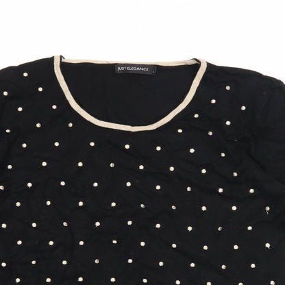 Womens UK Size L Just Elegance Black Pullover Jumper