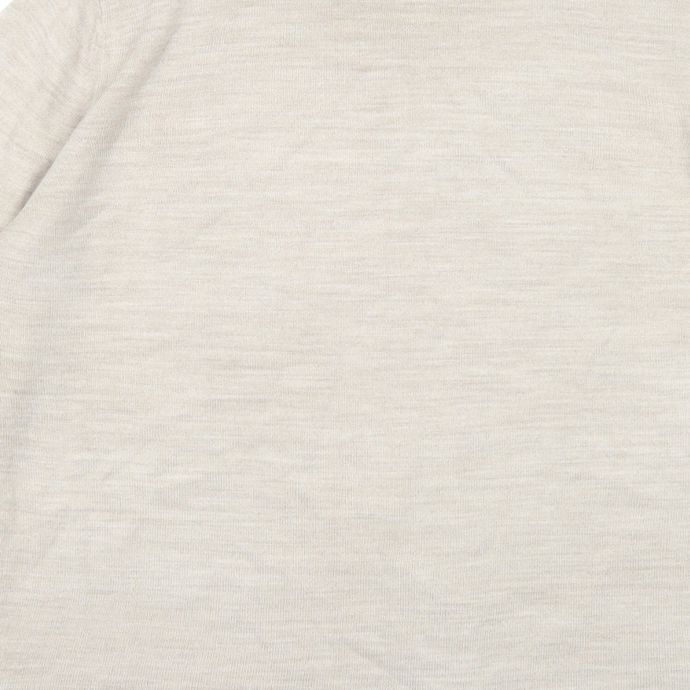 Towles Edgar Jacobs Womens Beige Mock Neck Acrylic Pullover Jumper Size 16