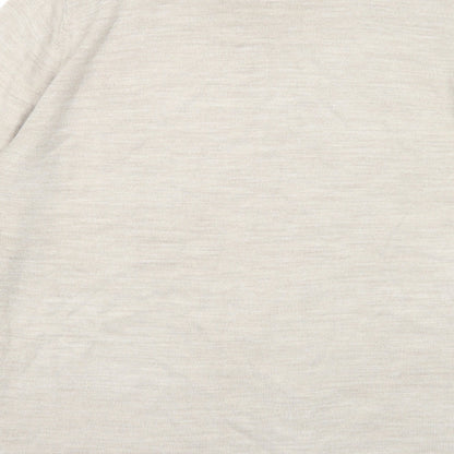 Towles Edgar Jacobs Womens Beige Mock Neck Acrylic Pullover Jumper Size 16