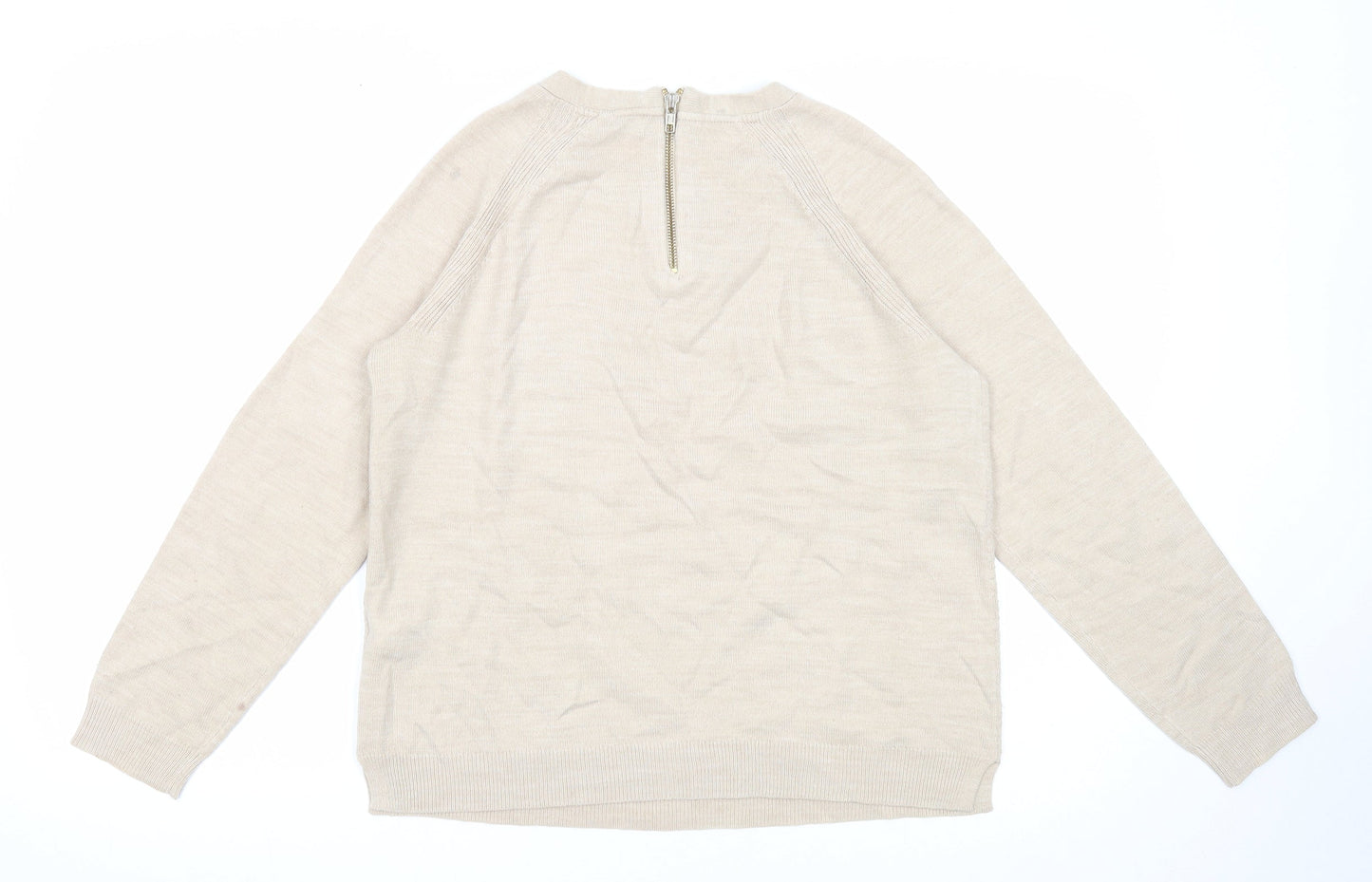 Womens UK Size 12 Marks and Spencer Beige Pullover Jumper