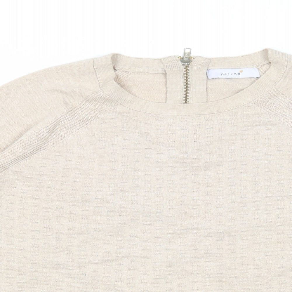 Womens UK Size 12 Marks and Spencer Beige Pullover Jumper