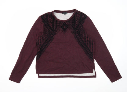 Womens UK Size XL Amisu Purple Pullover Jumper