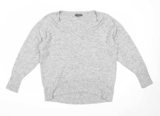 Primark Womens Grey V-Neck Acrylic Pullover Jumper Size L