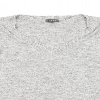 Primark Womens Grey V-Neck Acrylic Pullover Jumper Size L