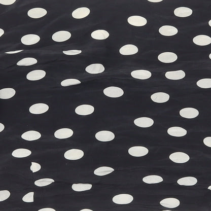 Mixit Womens Black Polka Dot Viscose Wrap Blouse Size 8 V-Neck - Cropped