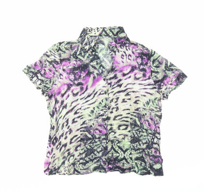 Womens UK Size M Preworn Multicoloured Basic Button-Up