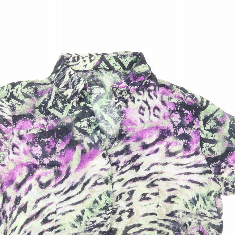 Womens UK Size M Preworn Multicoloured Basic Button-Up