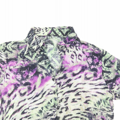 Womens UK Size M Preworn Multicoloured Basic Button-Up