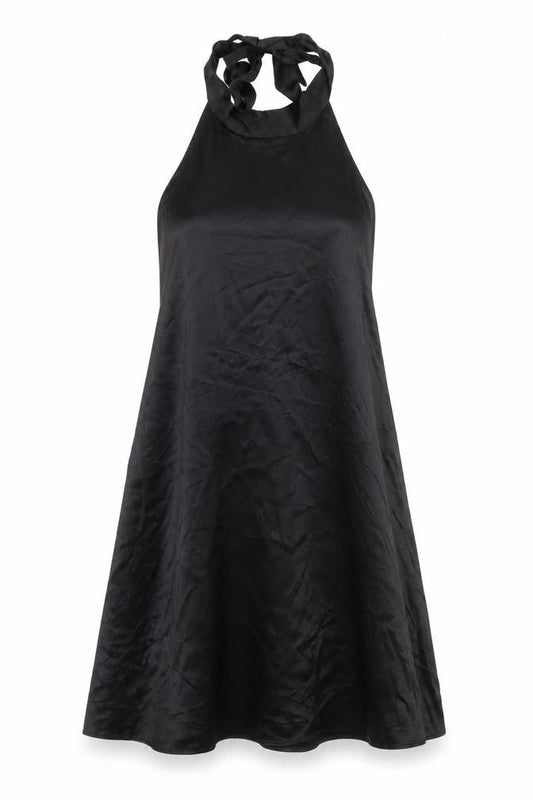 Zara Womens Black Polyester Trapeze & Swing Size S Halter Button
