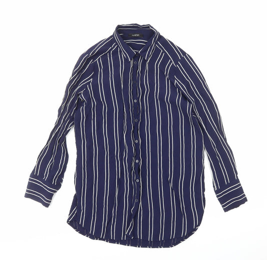 Womens UK Size 12 Marks and Spencer Blue Basic Button-Up