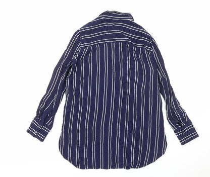 Womens UK Size 12 Marks and Spencer Blue Basic Button-Up