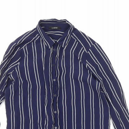 Womens UK Size 12 Marks and Spencer Blue Basic Button-Up
