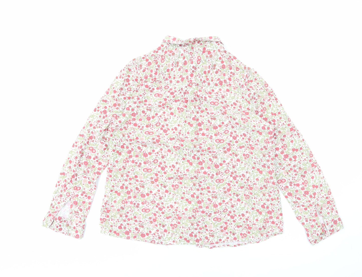 Womens UK Size 16 Isle Essentials Pink Basic Button-Up