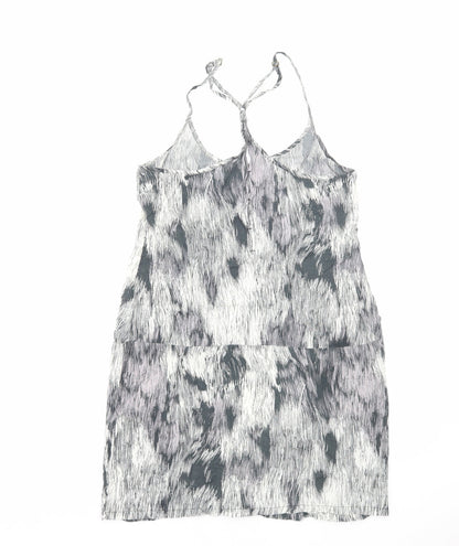 Preworn Womens Grey Tie Dye Viscose Tank Dress Size S Scoop Neck Pullover