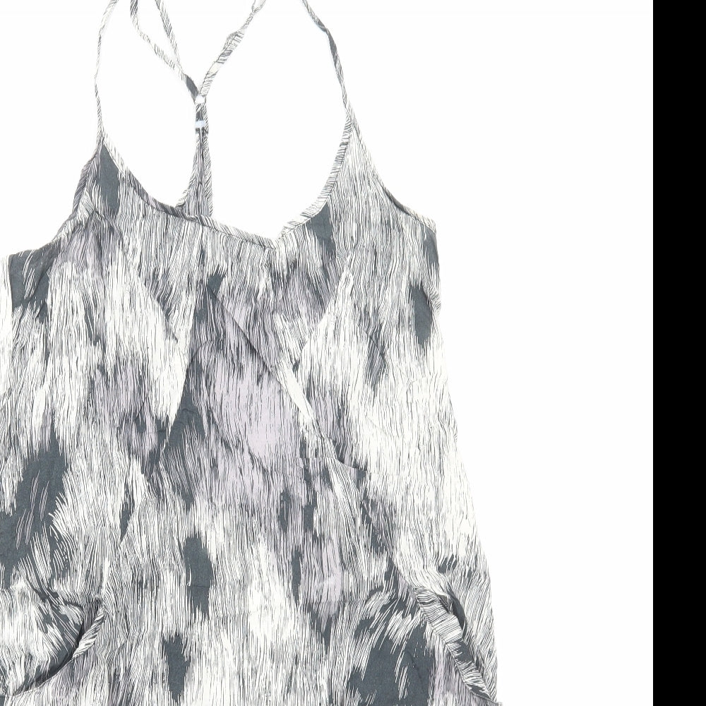 Preworn Womens Grey Tie Dye Viscose Tank Dress Size S Scoop Neck Pullover