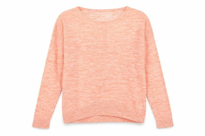 Hoxton Chic Womens Orange Round Neck Acrylic Pullover Jumper Size L