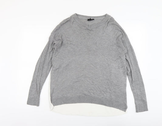 Womens UK Size 12 Topshop Grey Pullover Jumper