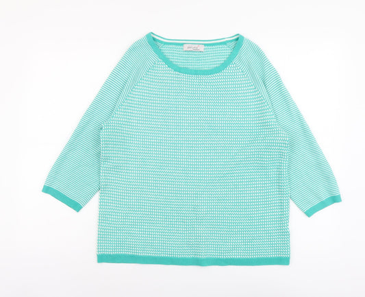 Womens UK Size 14 Per Una Green Pullover Jumper