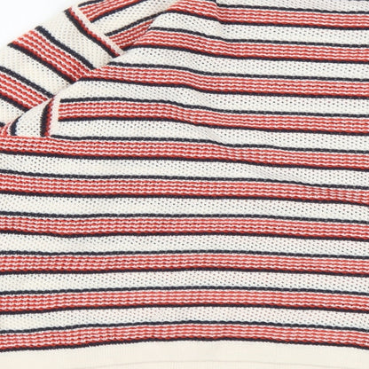 Paris Atelier Womens Multicoloured Round Neck Striped Cotton Pullover Jumper Size S