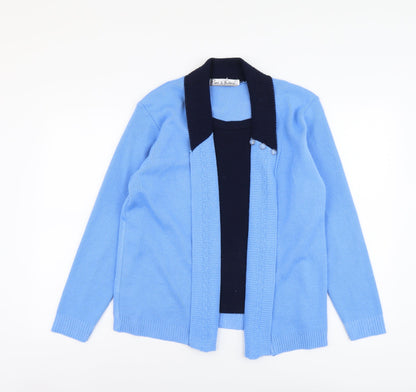 Womens UK Size M Pure&Natural Blue Cardigan Jumper