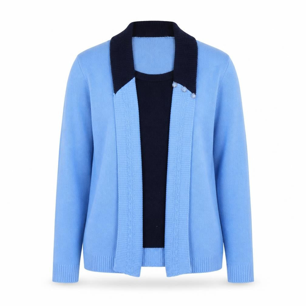 Womens UK Size M Pure&Natural Blue Cardigan Jumper