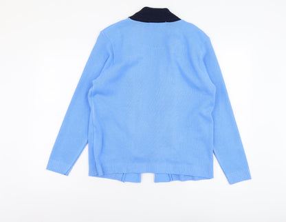 Womens UK Size M Pure&Natural Blue Cardigan Jumper