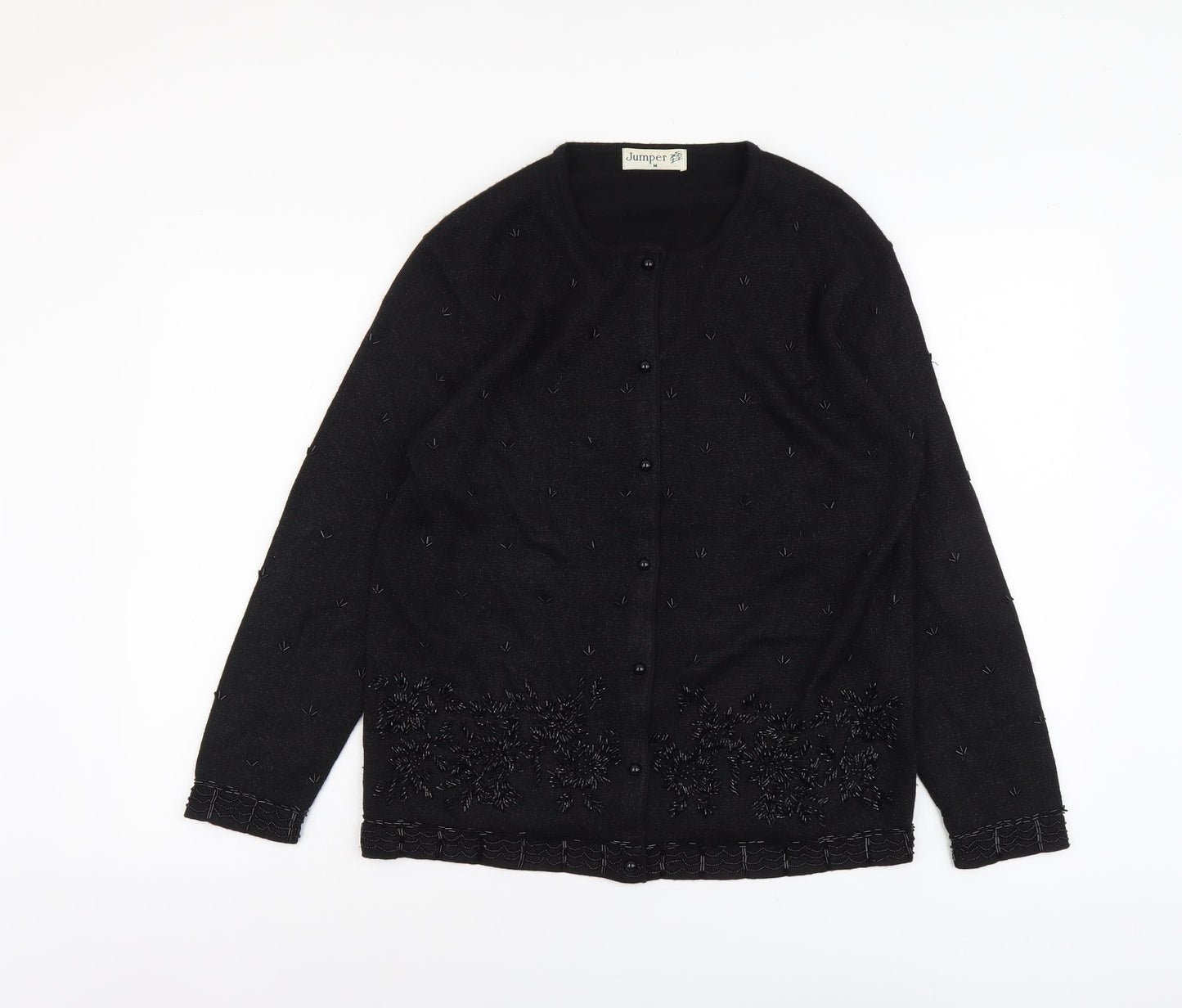 Womens UK Size M Jumper Black Cardigan Jumper