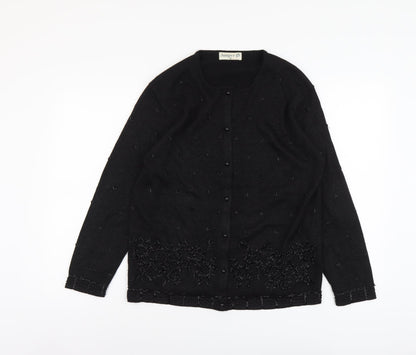 Womens UK Size M Jumper Black Cardigan Jumper