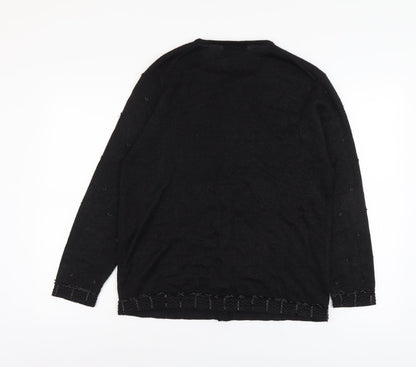 Womens UK Size M Jumper Black Cardigan Jumper