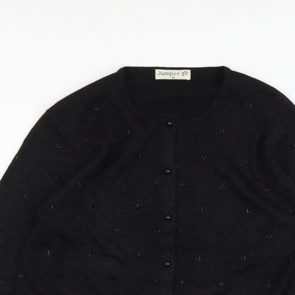 Womens UK Size M Jumper Black Cardigan Jumper