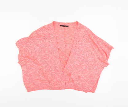 George Womens Pink V-Neck Acrylic Cardigan Jumper Size 16