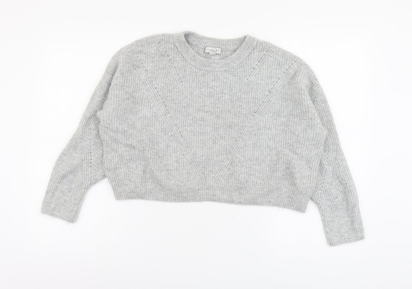 Womens UK Size M Topshop Grey Pullover Jumper