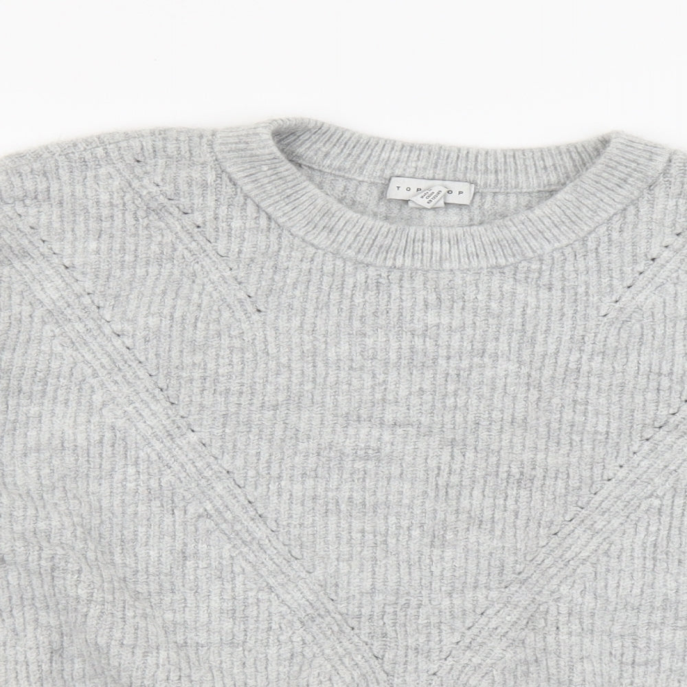 Womens UK Size M Topshop Grey Pullover Jumper
